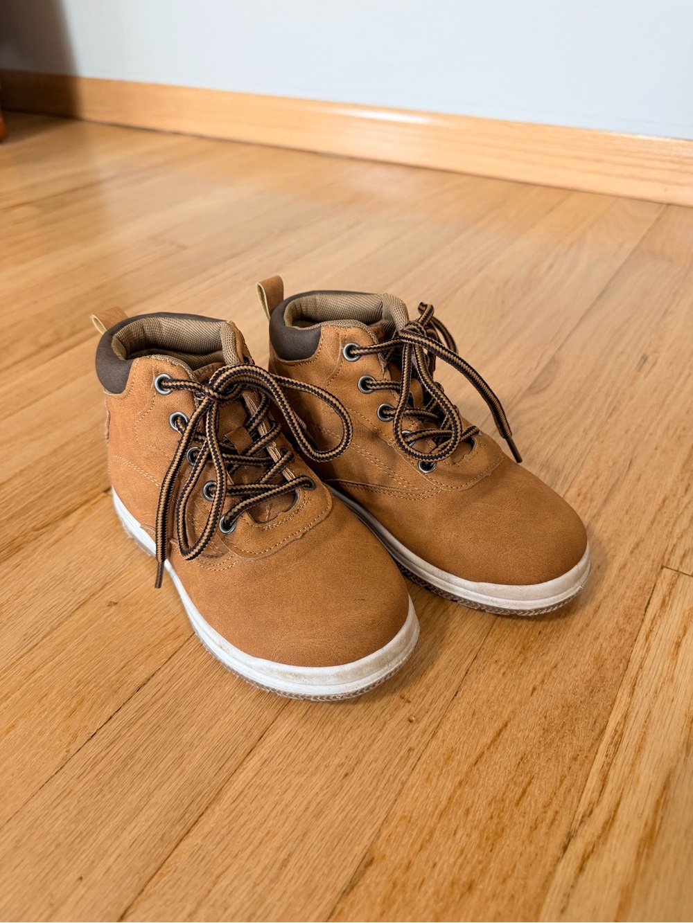 Kids Brown Lace-Up Outdoor Boots